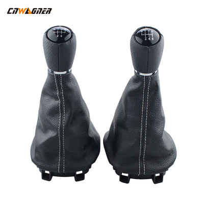 Leather Boot With White Line 5 Speed gear Shift Knob For SEAT
