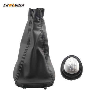 Car Genuine Leather Boot Manual Speed 6 Gear Stick Shift Knob For SAAB 03-12