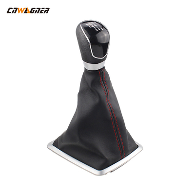Car Gear Shift Knob Acrylic Black Cap Red Line 6 Speed Universal For FORD FOCUS